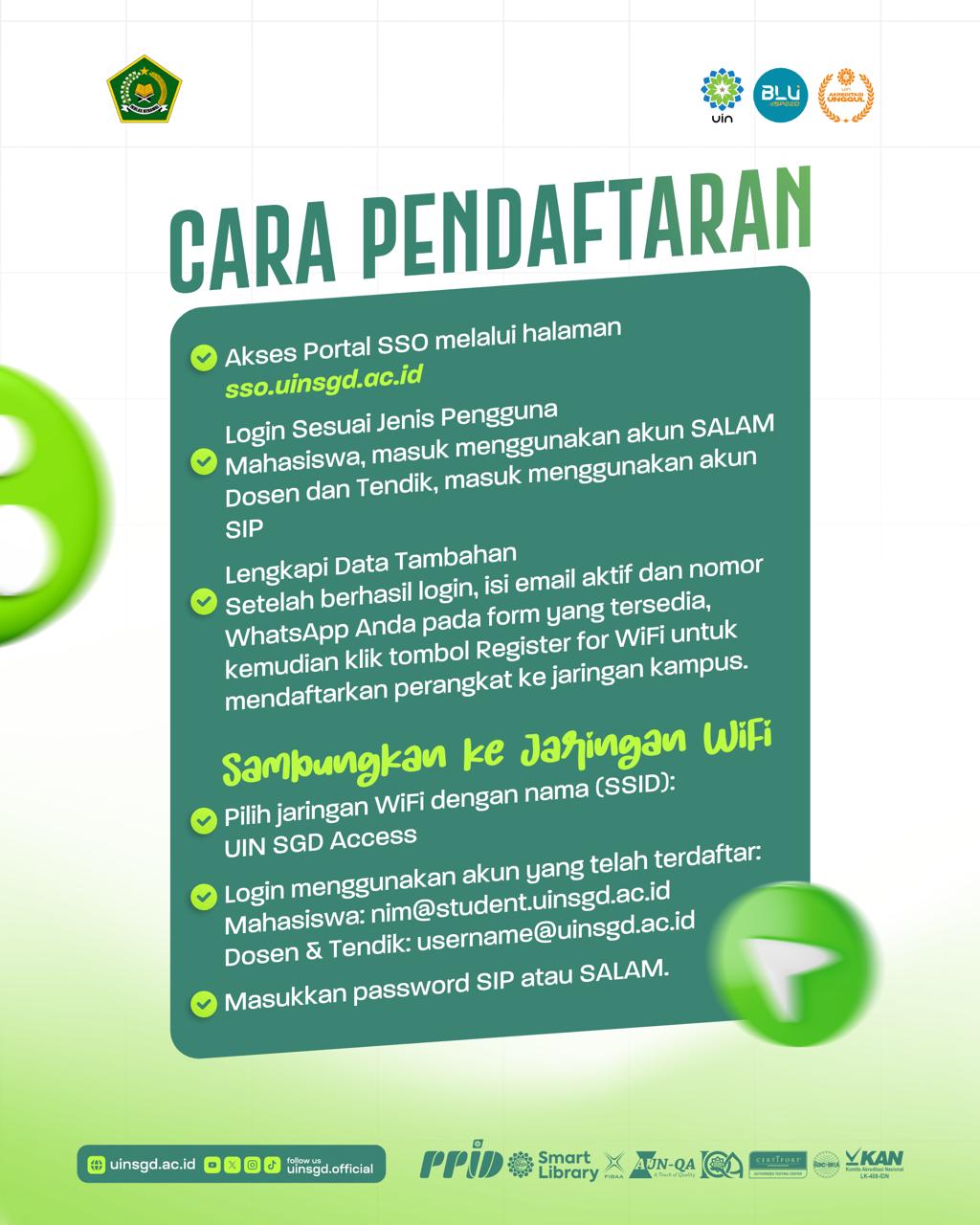 UIN Sunan Gunung Djati Bandung Resmikan Alur Pendaftaran dan Akses Jaringan WiFi Kampus Berbasis SSO