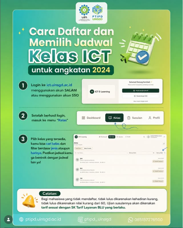 Cara Daftar Kelas ICT UIN SGD 2024