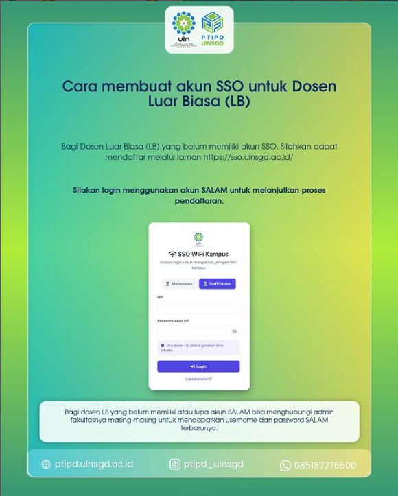 Cara Membuat Akun SSO Dosen Luar Biasa (LB)